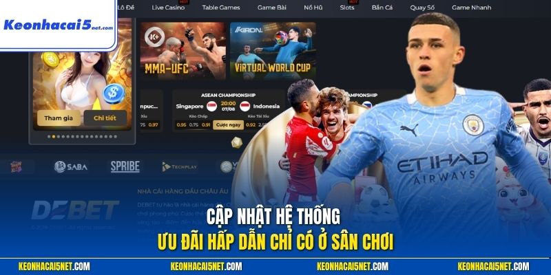 Cập nhật hệ thống ưu đãi hấp dẫn chỉ có ở sân chơi